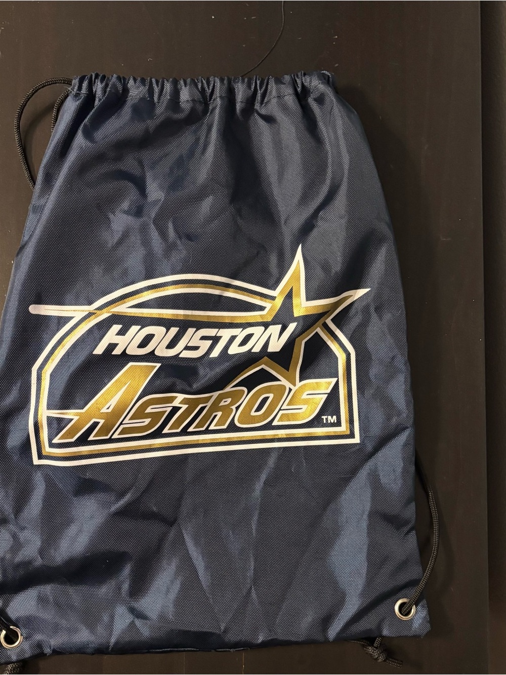 MLB Houston Astros Navy and Gold Drawstring Backpack